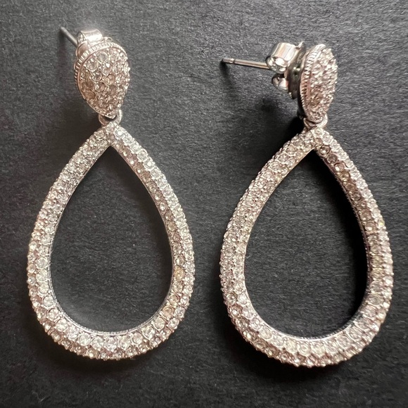 Nadri Bridal Silver Teardrop Earrings - Picture 3 of 4